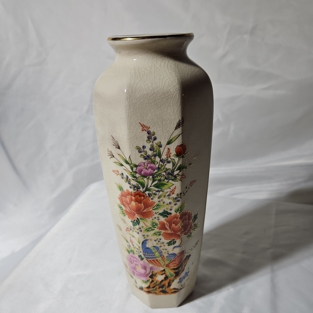 Vintage Japanese Satsuma Bijutsu Toki Porcelain Vase
